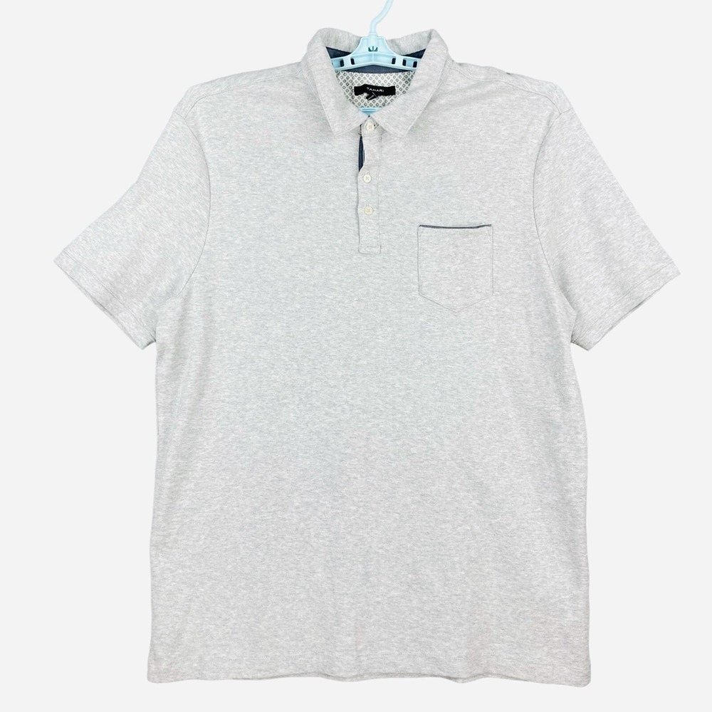 TAHARI Men's Polo Shirt Size XXL Light Grey Stretch Cotton Active Casual NWOT